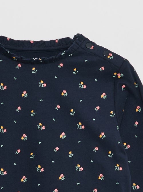 T-shirt met ronde rucheskraag - So Easy - Kiabi