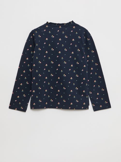 T-shirt met ronde rucheskraag - So Easy - Kiabi