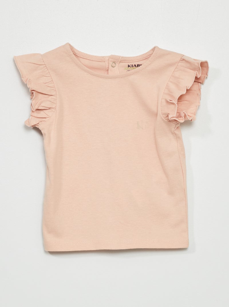 T-shirt met ruchemouwen ROSE - Kiabi