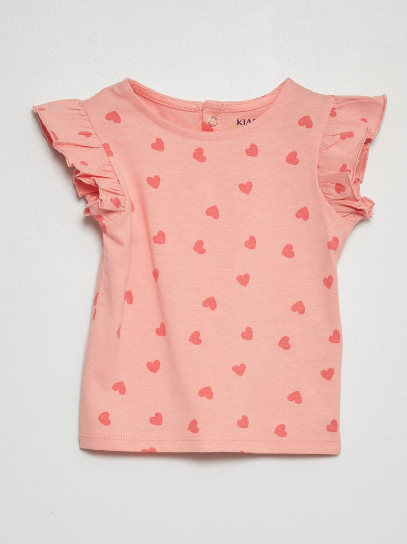 T-shirt met ruchemouwen ROSE - Kiabi