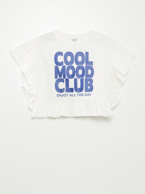 T-shirt met ruches en print - Kiabi