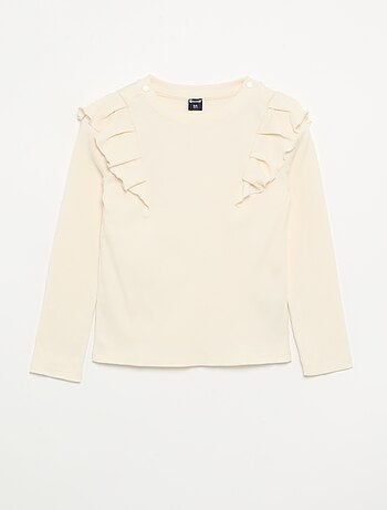 T-shirt met ruches op de schouders - gemakkelijk aan te trekken collectie