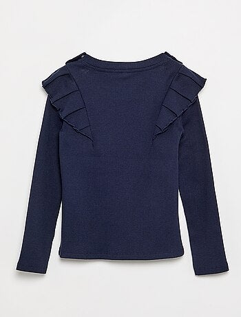T-shirt met ruches op de schouders - gemakkelijk aan te trekken collectie