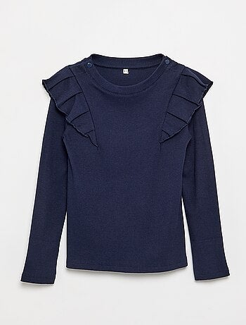 T-shirt met ruches op de schouders - gemakkelijk aan te trekken collectie