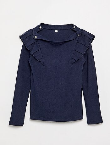 T-shirt met ruches op de schouders - gemakkelijk aan te trekken collectie