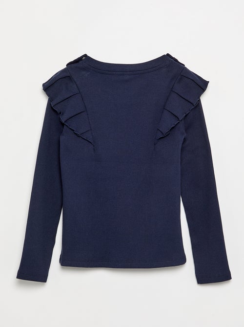 T-shirt met ruches op de schouders - gemakkelijk aan te trekken collectie - Kiabi