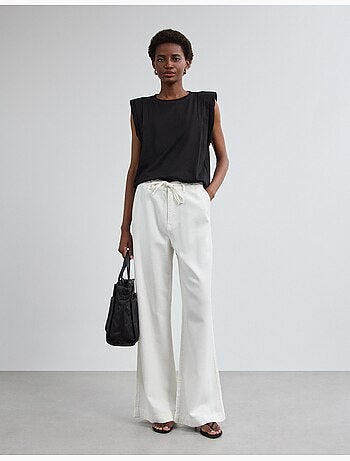 T-shirt met schoudervullingen, mo fashion