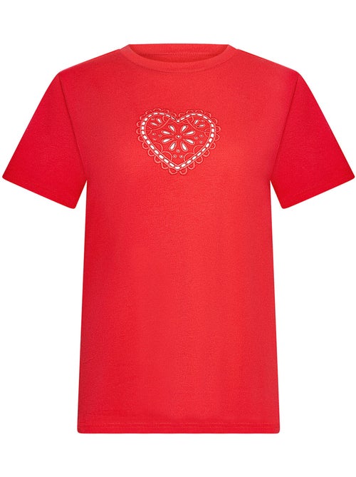 T-shirt met slipe mouwen coeur summertime - Kiabi