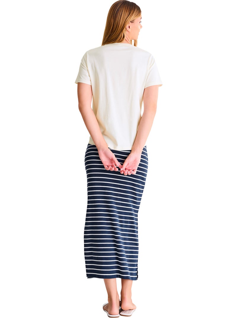 T-shirt met slipe mouwen sun sea fun zomertijd Ecru - Kiabi