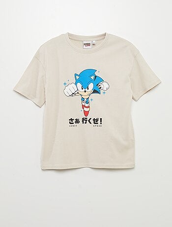 T-shirt met Sonic-print en korte mouw