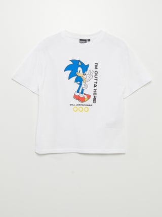 T-shirt met Sonic-print en korte mouw