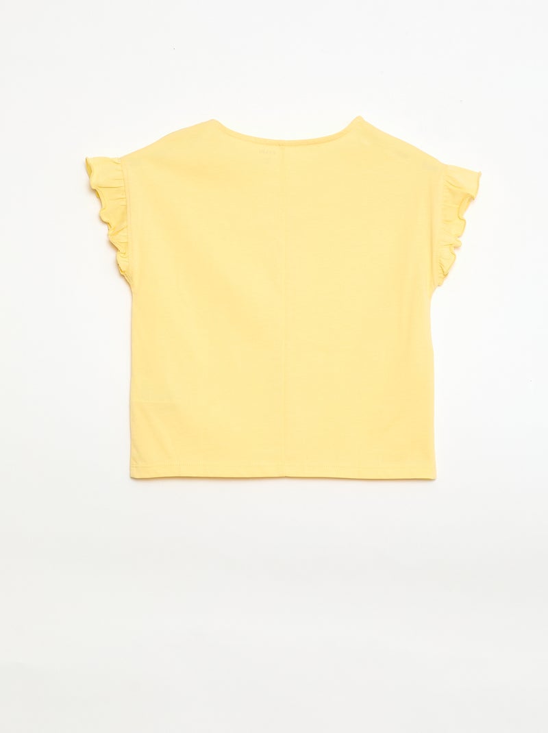 T-shirt met speelse knoopjes Geel - Kiabi