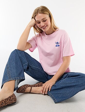 T-shirt met 'Stitch'-print