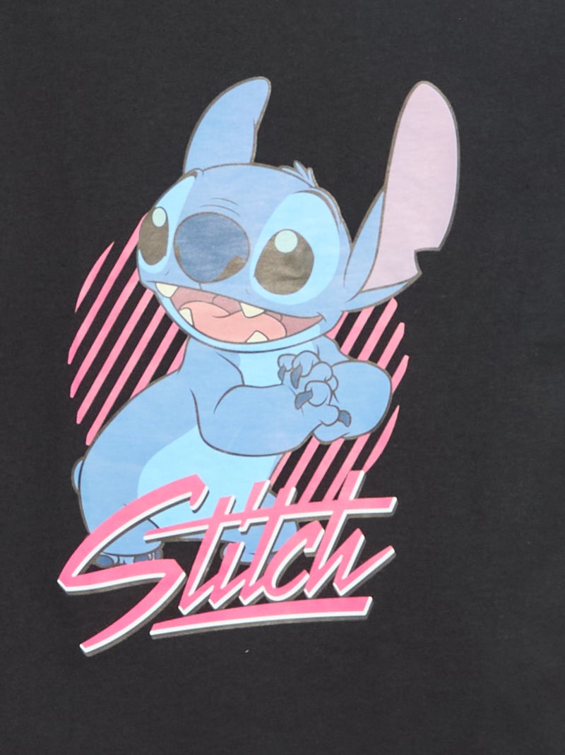 T-shirt met 'Stitch' print Zwart - Kiabi