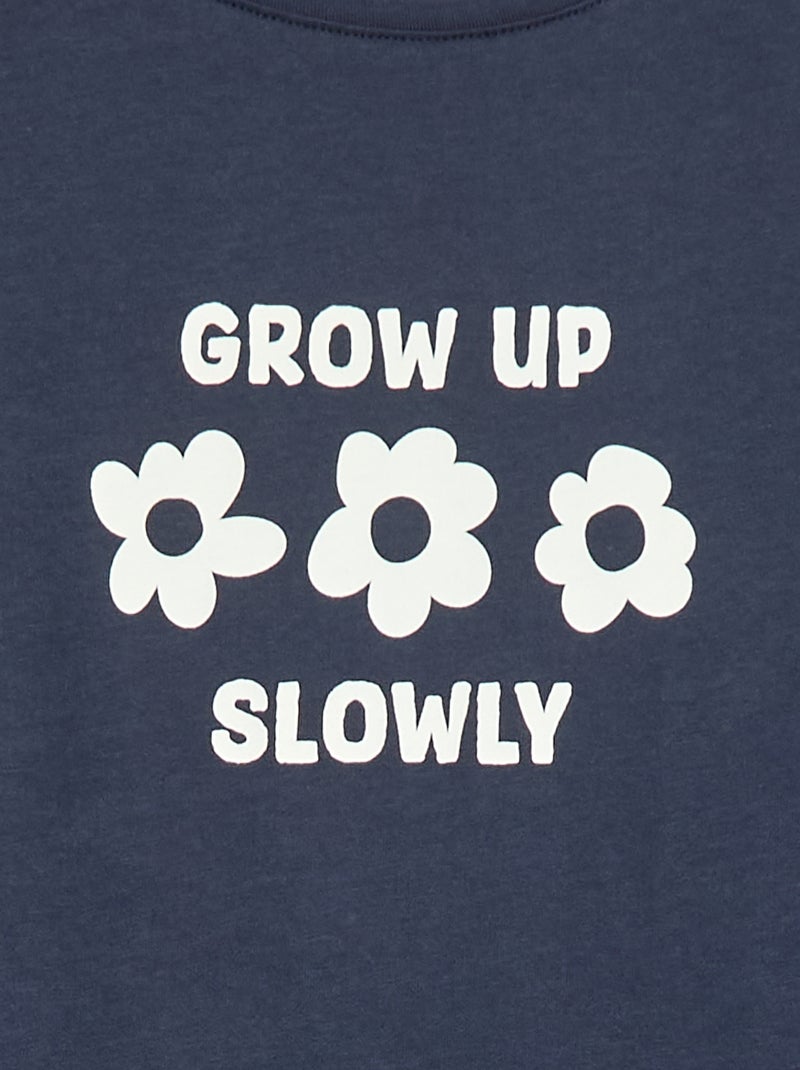 T-shirt met tekstboodschap en korte mouwen Blauw - Kiabi
