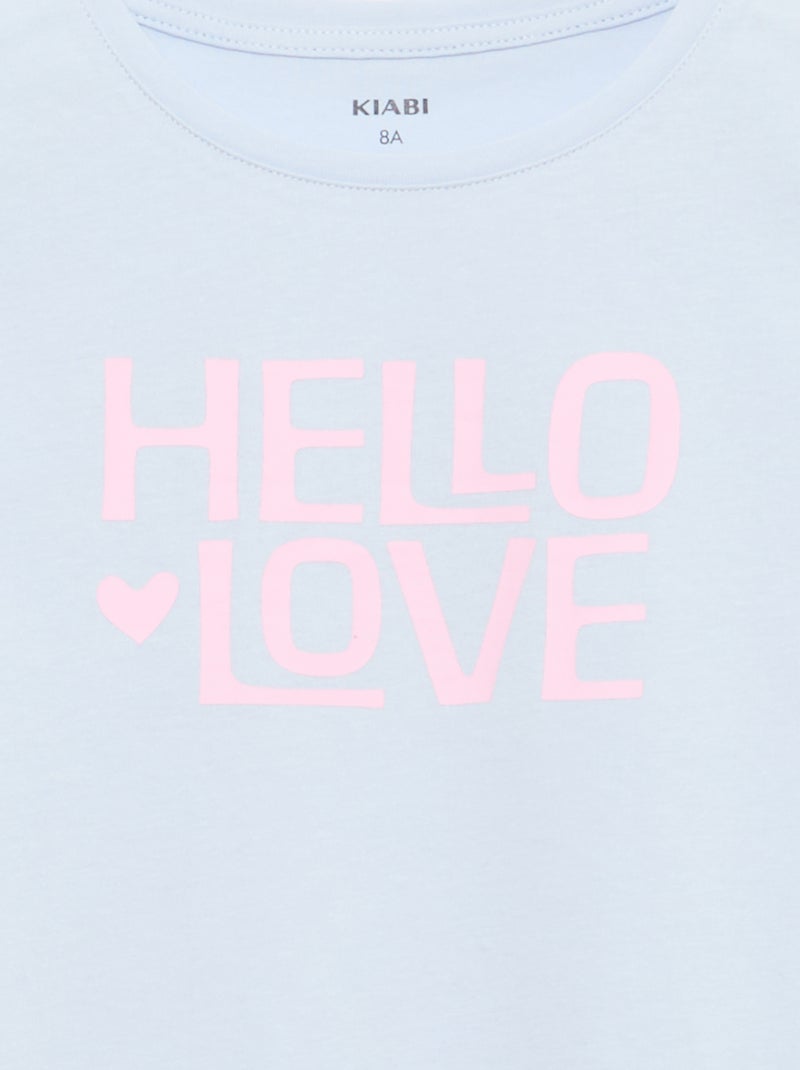T-shirt met tekstboodschap en korte mouwen Blauw - Kiabi