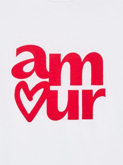 T-shirt met tekstboodschap en korte mouwen - Kiabi