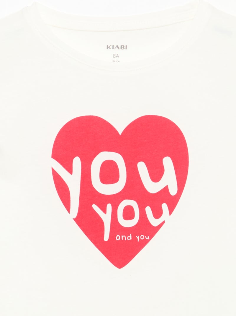 T-shirt met tekstboodschap en korte mouwen Wit - Kiabi