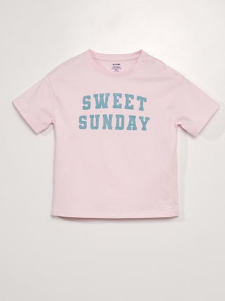 T-shirt met tekstopdruk 'Sweet Sunday' | Aangepaste collectie