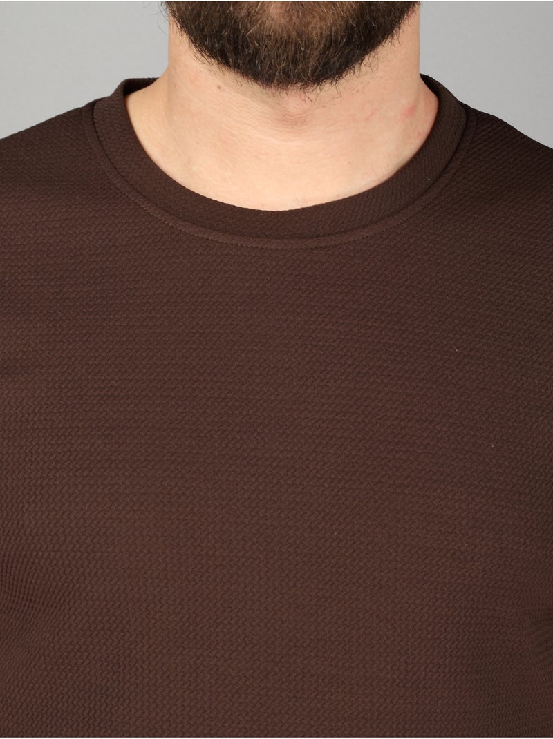 T-shirt met textuur - Frilivin Bruin - Kiabi