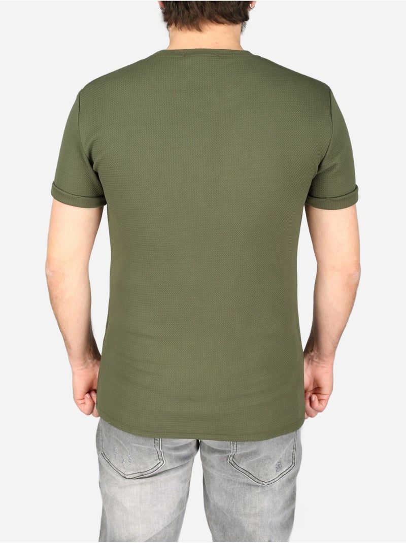 T-shirt met textuur - Frilivin Kaki - Kiabi