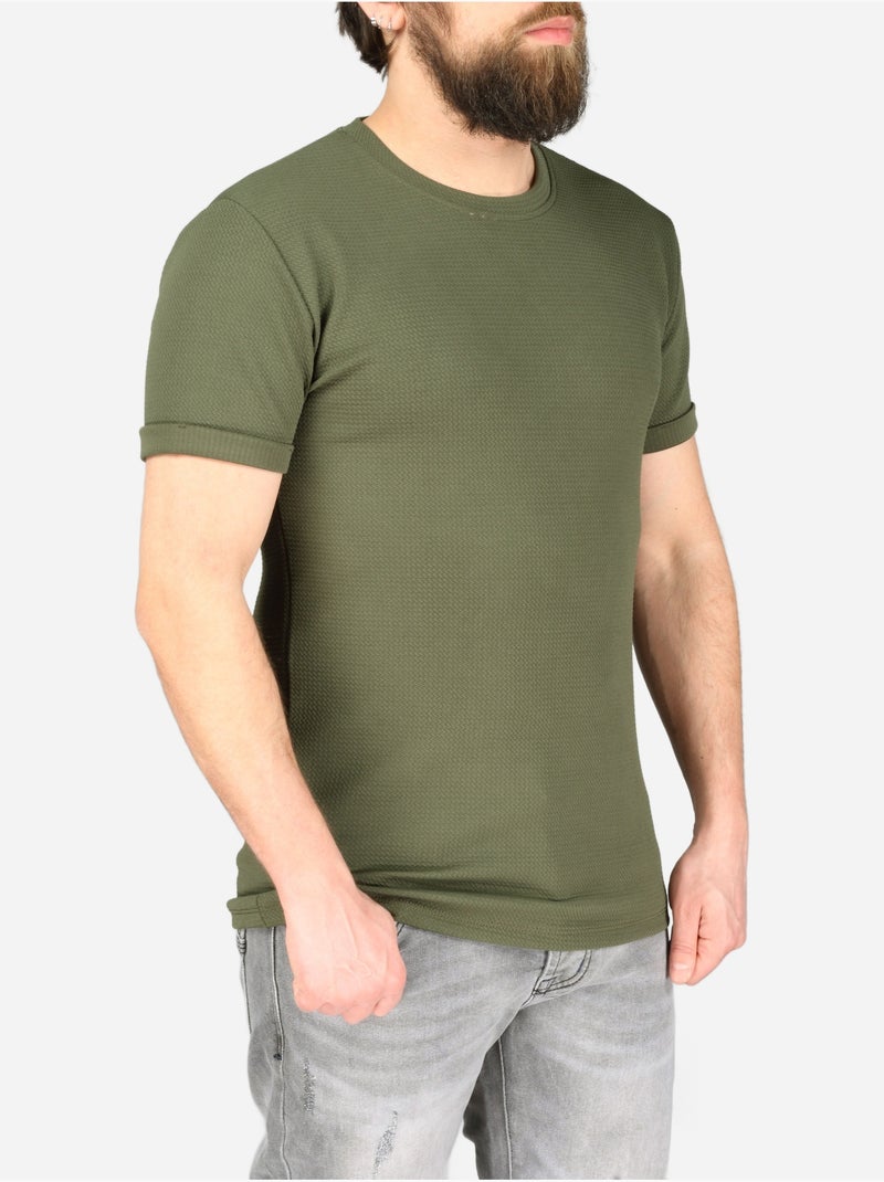 T-shirt met textuur - Frilivin Kaki - Kiabi