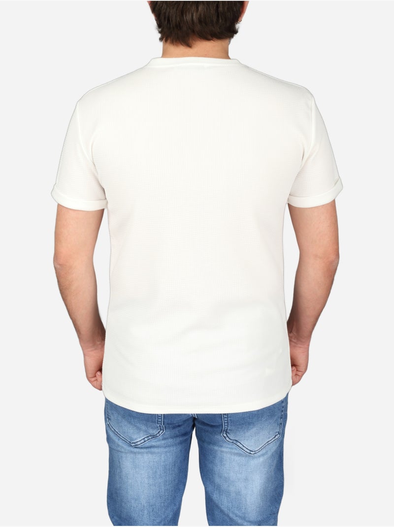 T-shirt met textuur - Frilivin Wit - Kiabi