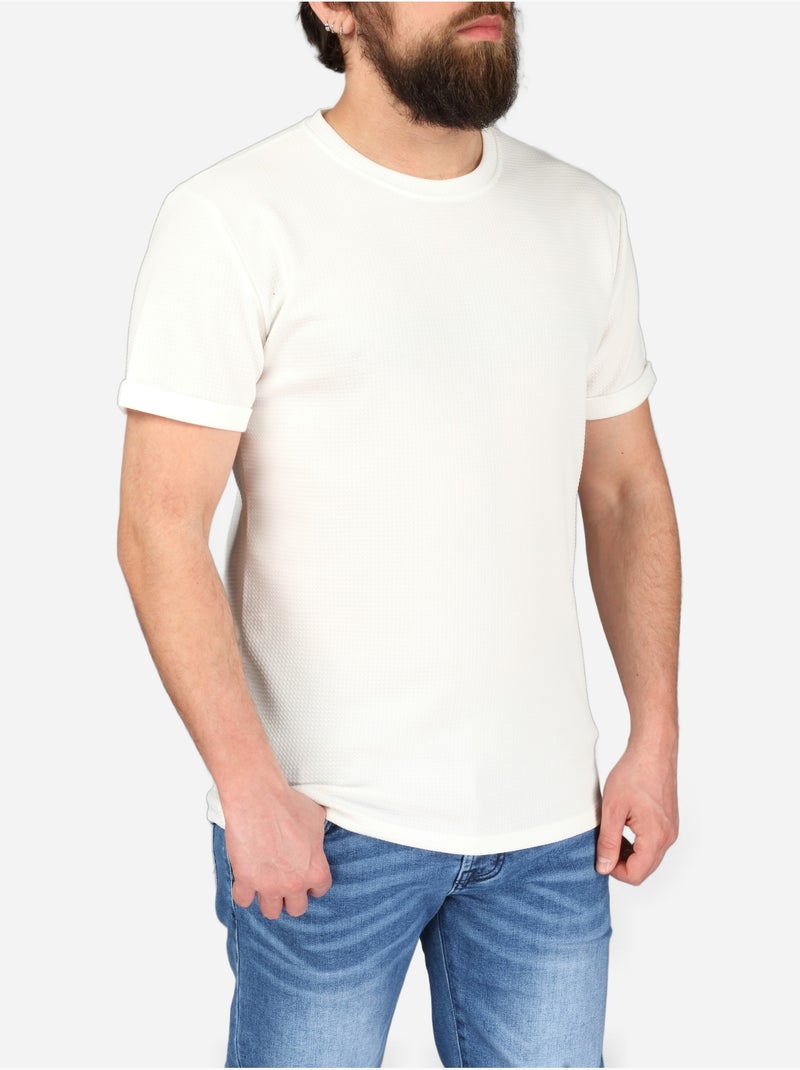 T-shirt met textuur - Frilivin Wit - Kiabi