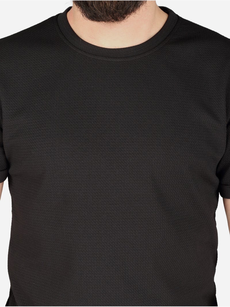 T-shirt met textuur - Frilivin Zwart - Kiabi