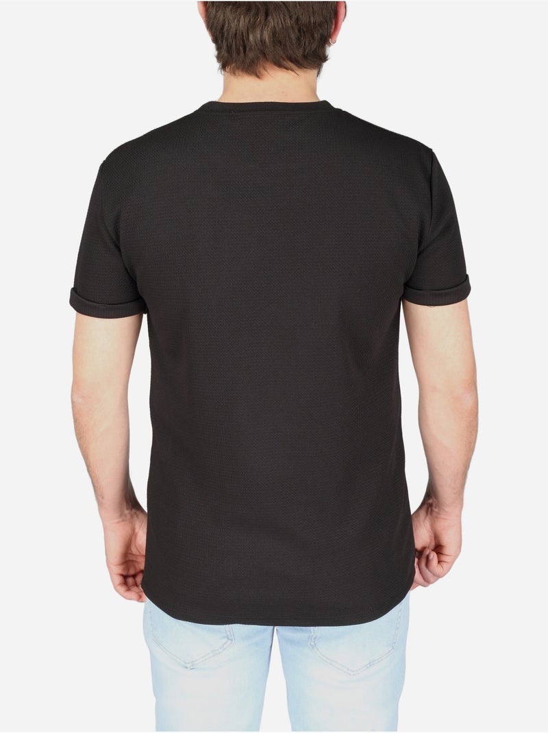 T-shirt met textuur - Frilivin Zwart - Kiabi