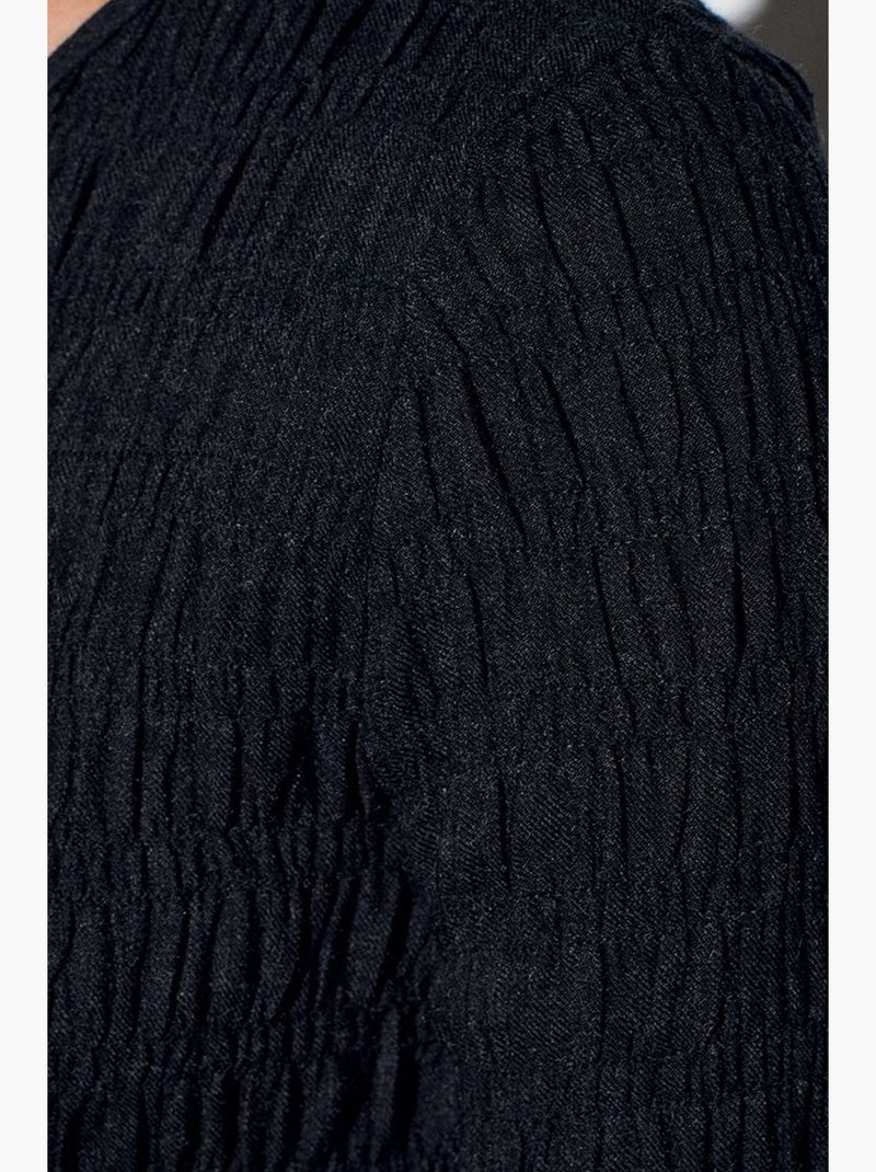 T-shirt met textuur gebreid met knopen lange mouw dilvin Zwart - Kiabi
