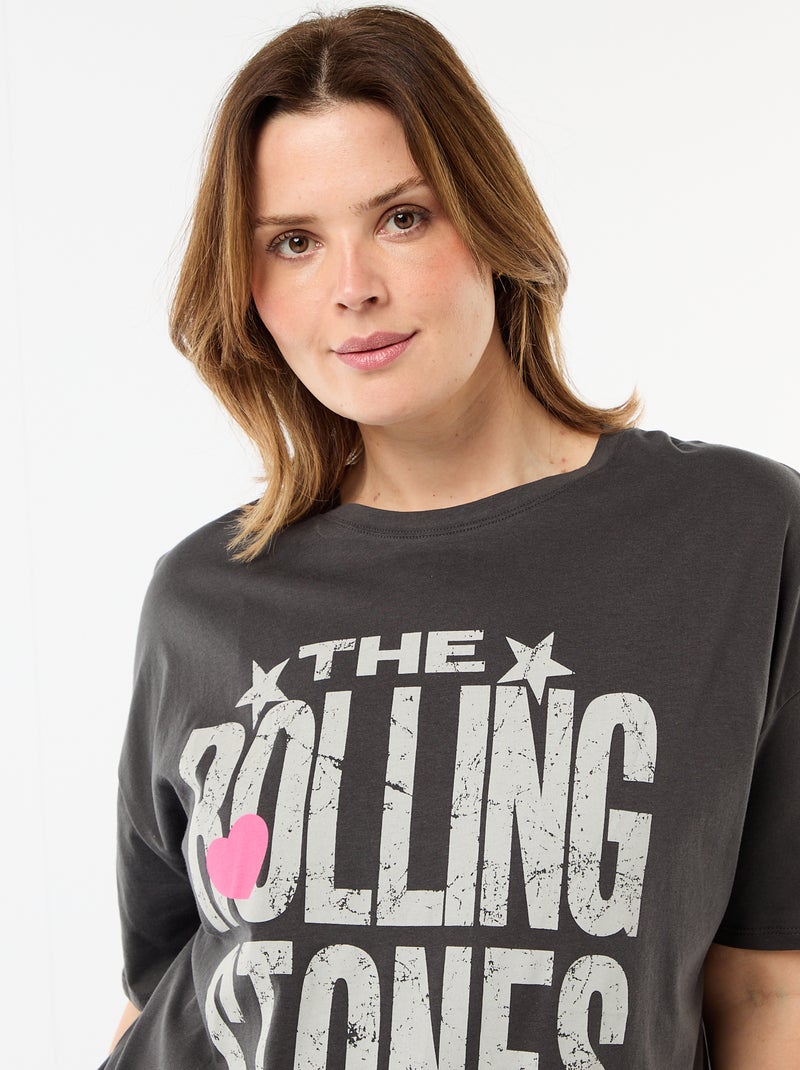 T-shirt met 'The Rolling Stones' print en korte mouwen Zwart - Kiabi