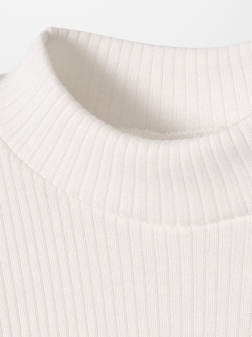 T-shirt met thermolactylvezel en ribbeltextuur 'Damart' - Kiabi