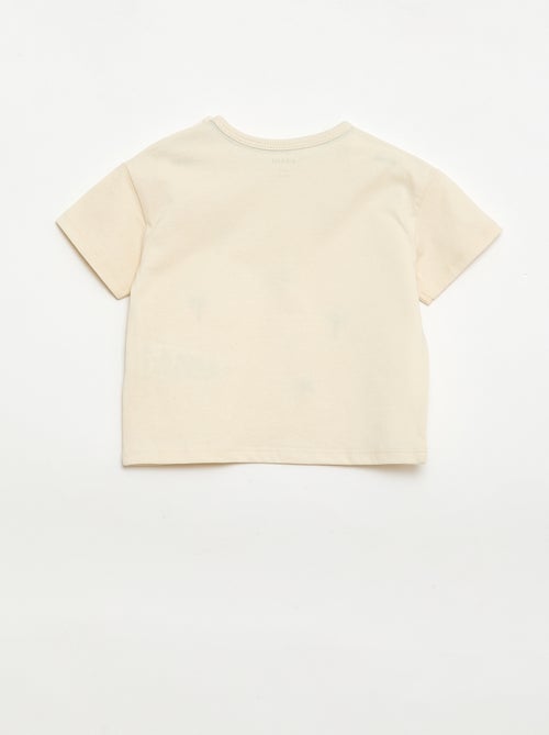 T-shirt met tropische print en korte mouwen van katoen - Kiabi