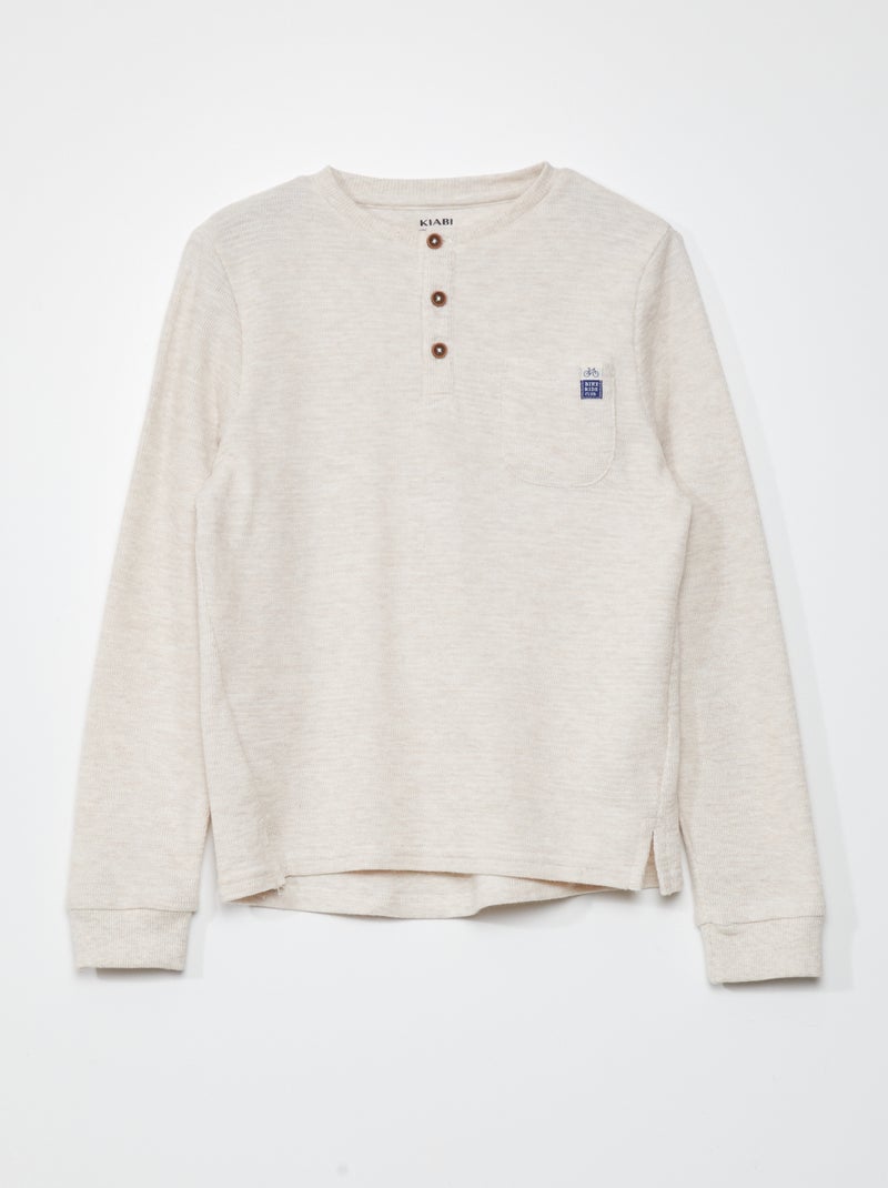 T-shirt met tuniekhals BIEGE - Kiabi