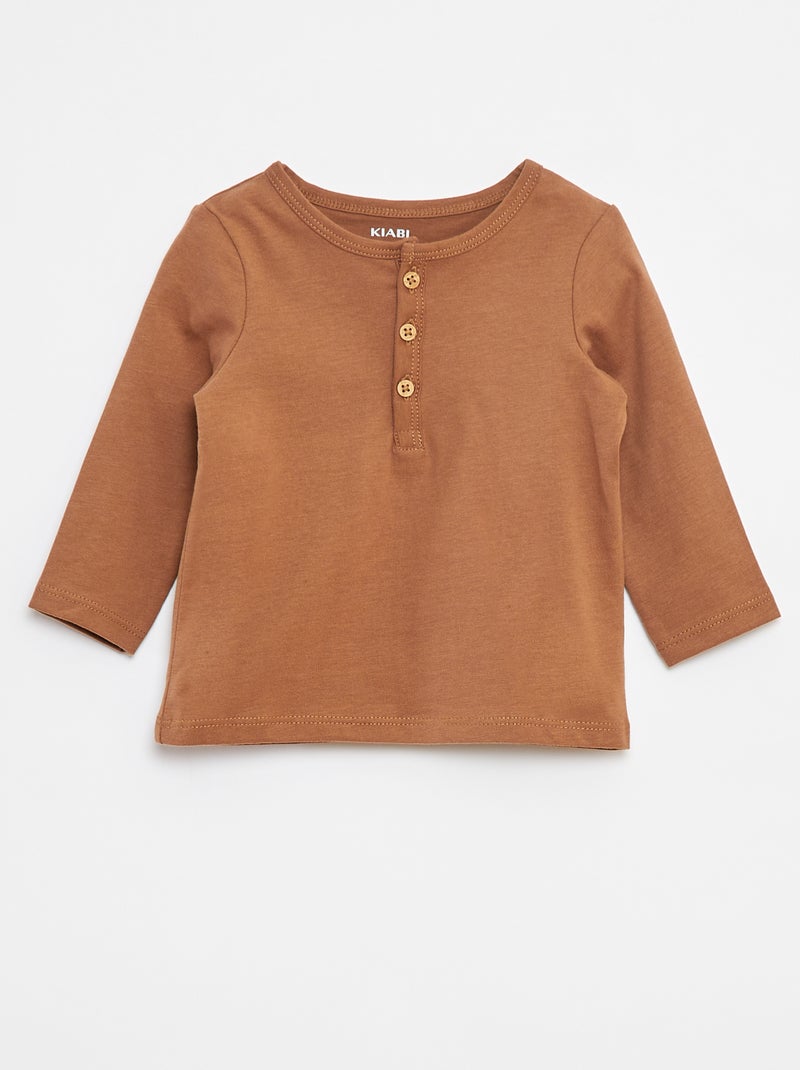 T-shirt met tuniekhals Biege - Kiabi