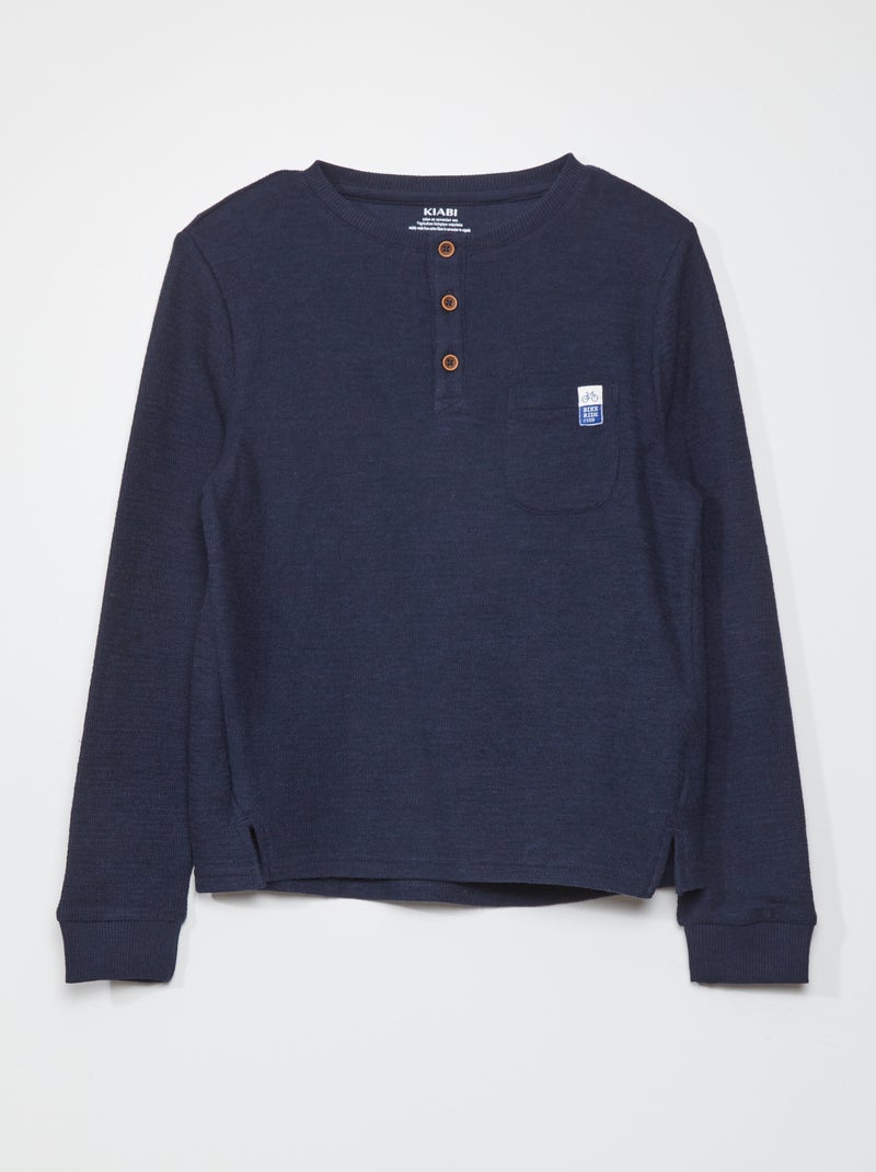 T-shirt met tuniekhals BLAUW - Kiabi