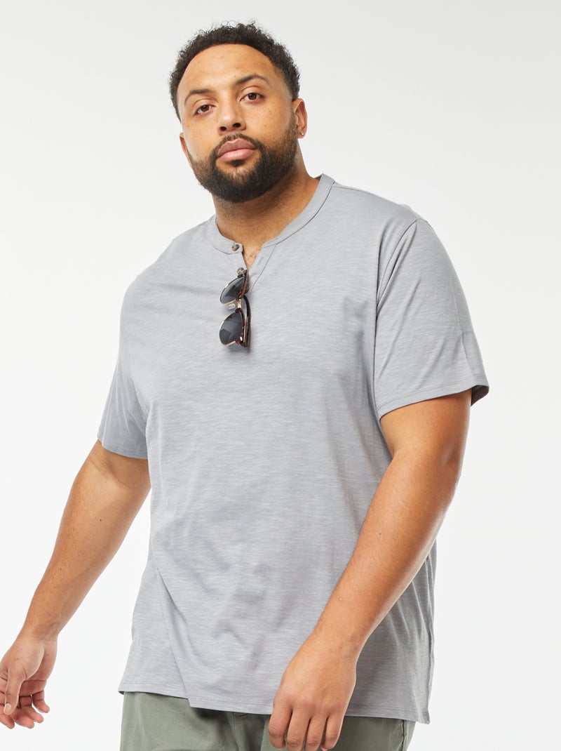 T-shirt met tuniekhals Blauw - Kiabi