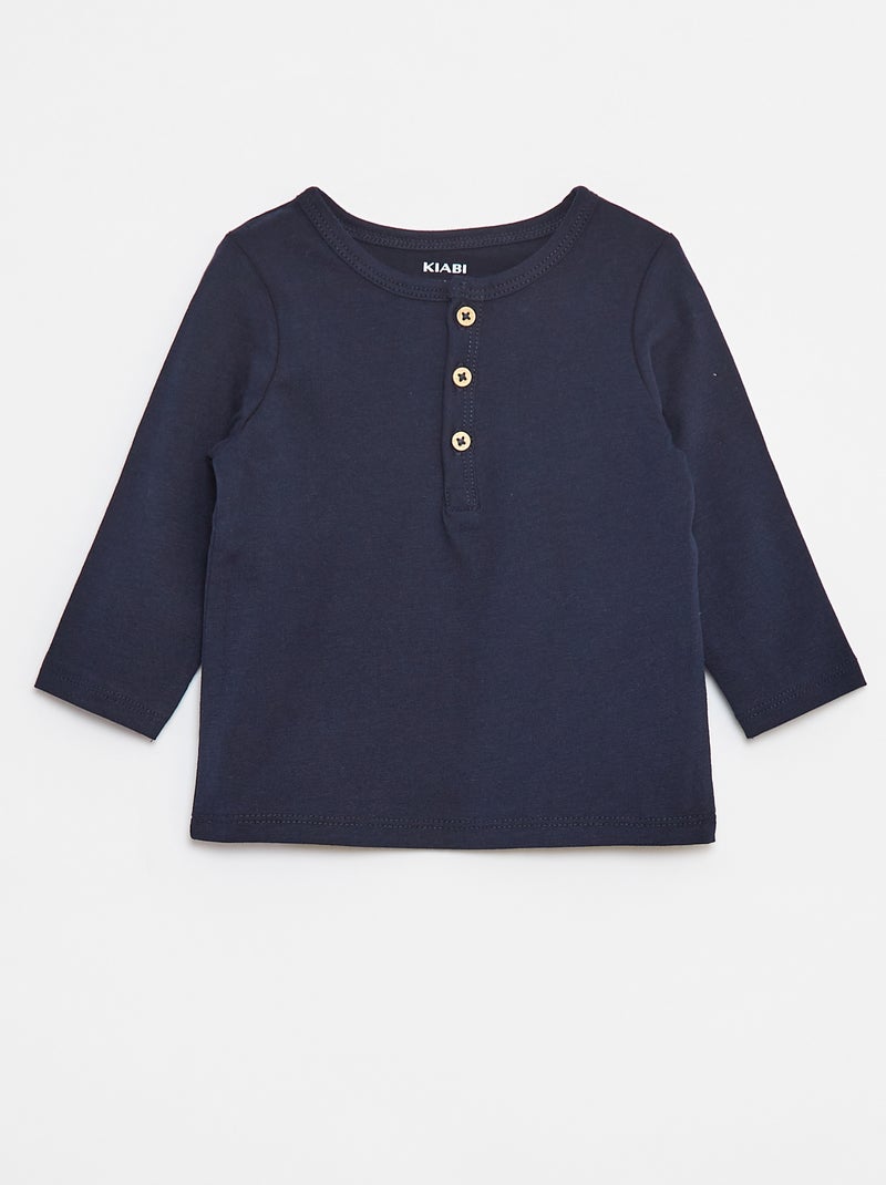 T-shirt met tuniekhals Blauw - Kiabi