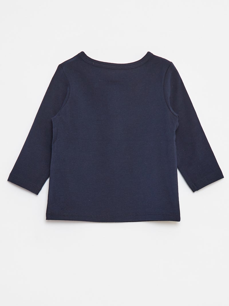 T-shirt met tuniekhals Blauw - Kiabi