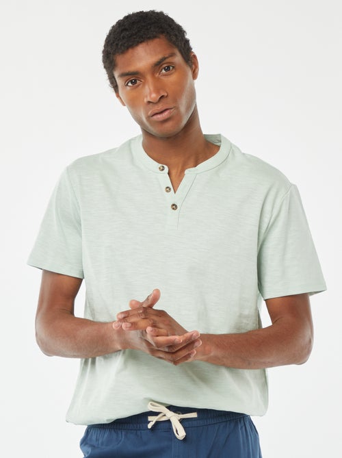 T-shirt met tuniekhals en korte mouw - Kiabi