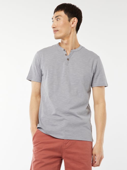 T-shirt met tuniekhals en korte mouw - Kiabi