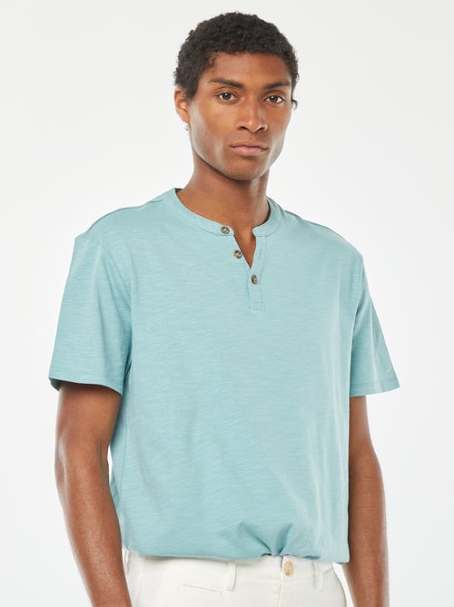T-shirt met tuniekhals en korte mouw - Kiabi