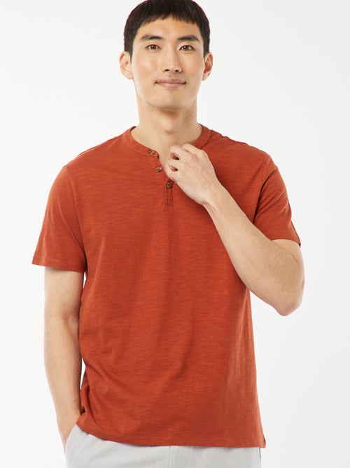 T-shirt met tuniekhals en korte mouw - Kiabi