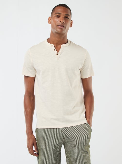 T-shirt met tuniekhals en korte mouw - Kiabi