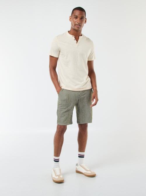 T-shirt met tuniekhals en korte mouw - Kiabi