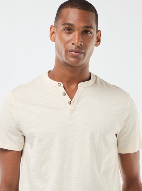 T-shirt met tuniekhals en korte mouw - Kiabi