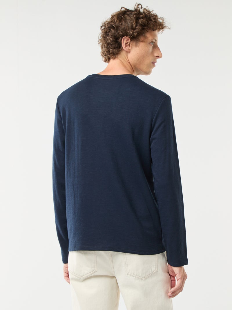 T-shirt met tuniekhals en lange mouw Blauw - Kiabi
