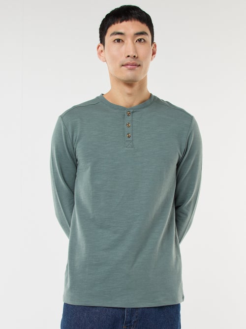 T-shirt met tuniekhals en lange mouw - Kiabi