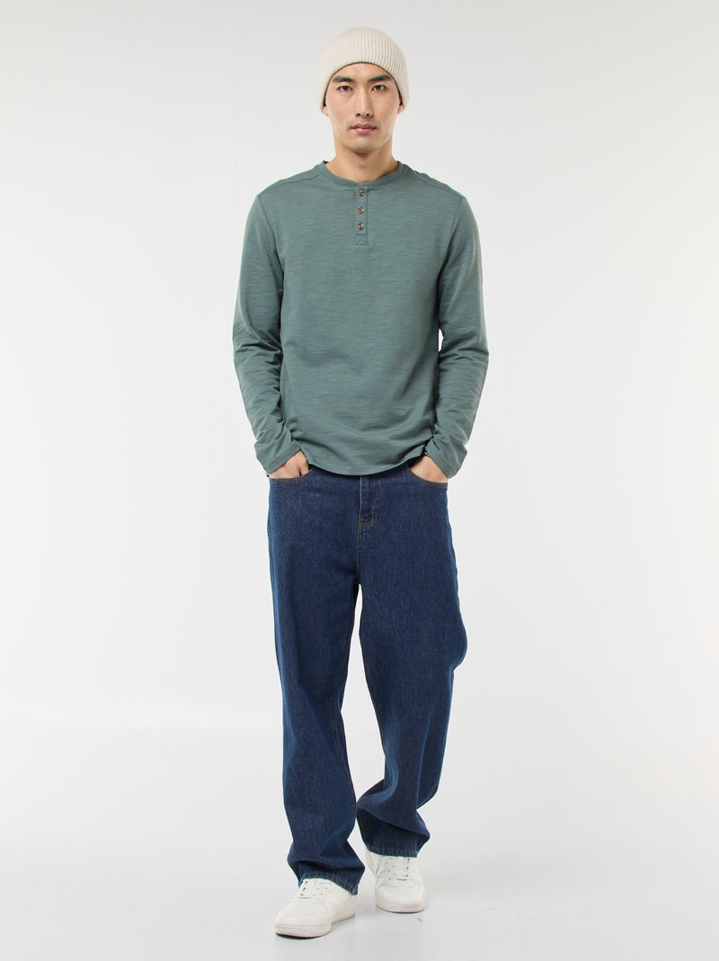 T-shirt met tuniekhals en lange mouw Groen - Kiabi